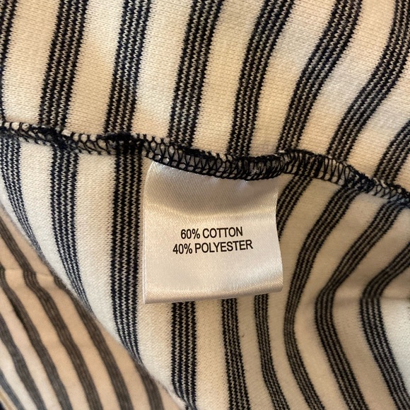 Jane and Delancey Open Front Navy/Ivory Striped Cardigan, Size Large - Picture 6 of 10